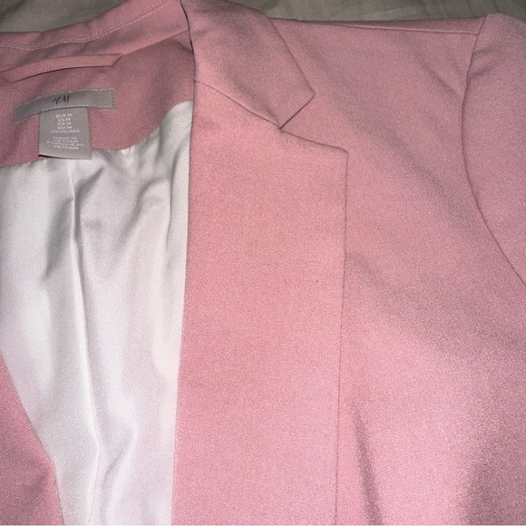 Women’s H&M Medium Pink Single Button Blazer Suit Jacket Business Professional - Picture 3 of 8